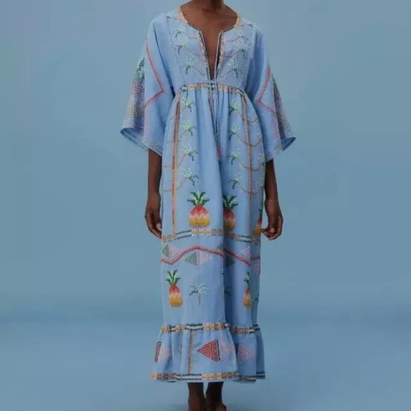NWT Farm Rio Embroidered Pineapple Dress Size Small - Picture 1 of 16
